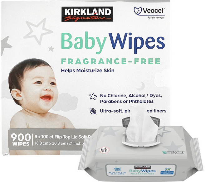 커클랜드 시그니춰 유아용 물티슈 100매 x 9팩 코스트코, 9세트, 100개입