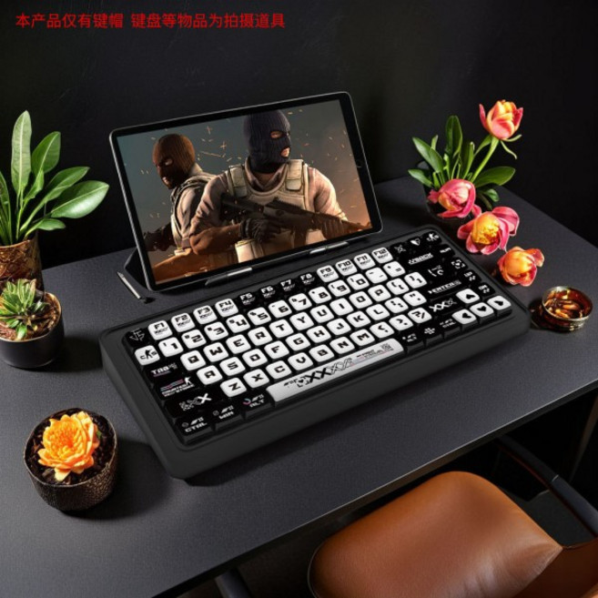 Printstream 키캡 SA 높이 4면 투명 PBT 승화 프로세스 볼 캡 푸딩 125 키 전체 세트, 01 keycaps