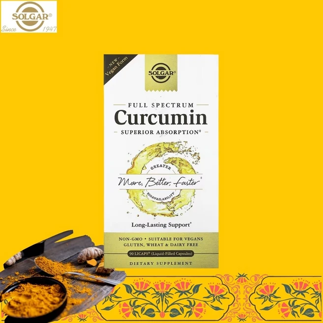 솔가 미셀화 커큐민 수용성 강황 추출물 풀 스펙트럼 90정 노바솔, 1개 - 쿠팡