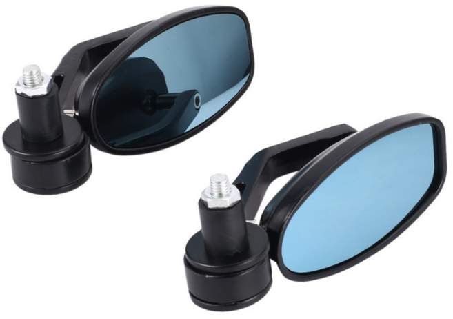 오토바이 바 엔드 핸들 백미러 사이드미러 보조미러 회전 호환, (선택1번)오토바이바엔드미러, 1개