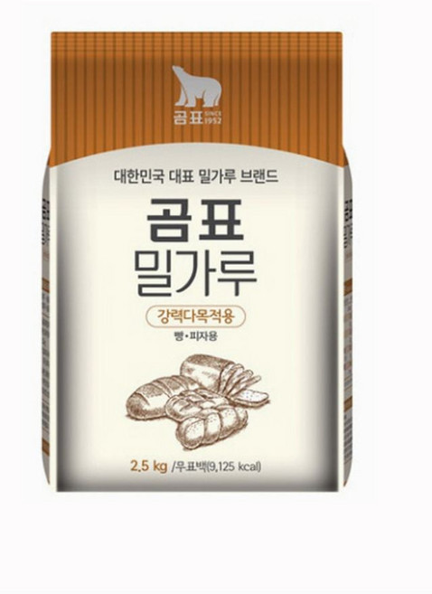 곰표 밀가루 강력 2.5kg 빵 피자용 x6개 한박스, 1개