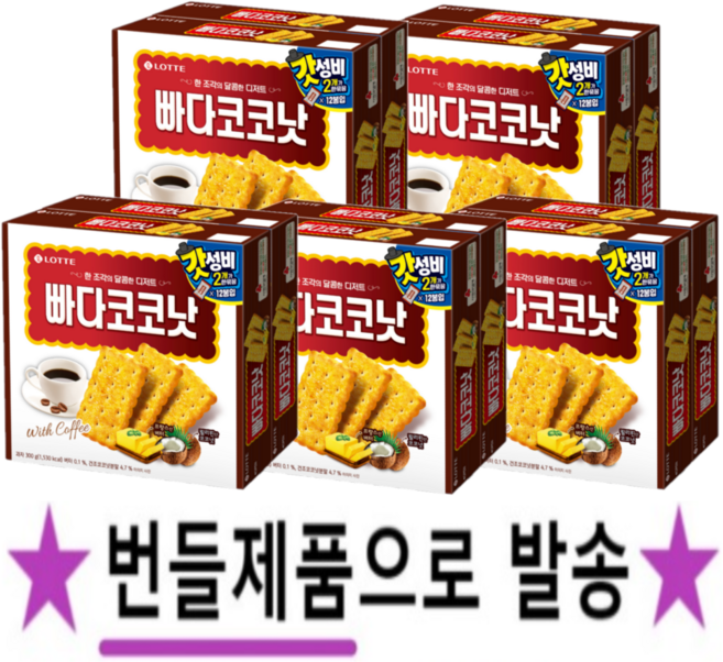 롯데제과 빠다코코낫, 600g, 5개