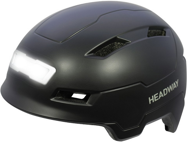 헤드웨이 전후방 LED 라이트 자전거 킥보드 전동킥보드 헬멧, 1개, 무광블랙