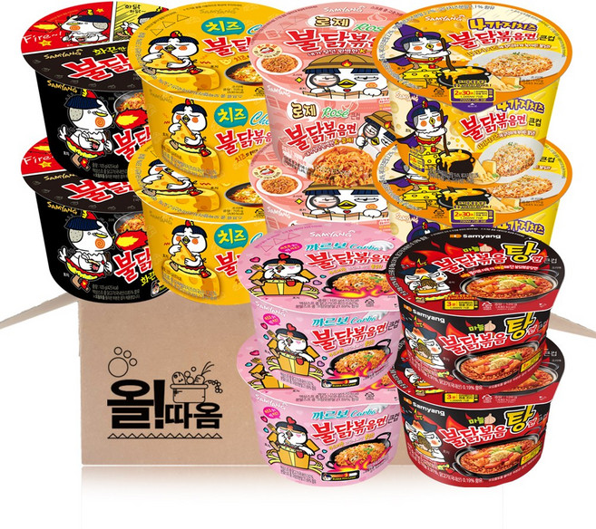 삼양 큰컵라면 불닭큰컵 6종 기획세트 2호(불닭2+불닭탕2+까르보2+로제2+4가지치즈2+치즈2)