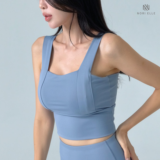 노리엘 여성 스포츠브라탑 요가커버업 요가 브라탑 2개 1세트
