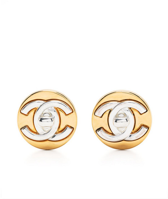 샤넬 중고 1997 CC 로고 턴락 클립온 이어링