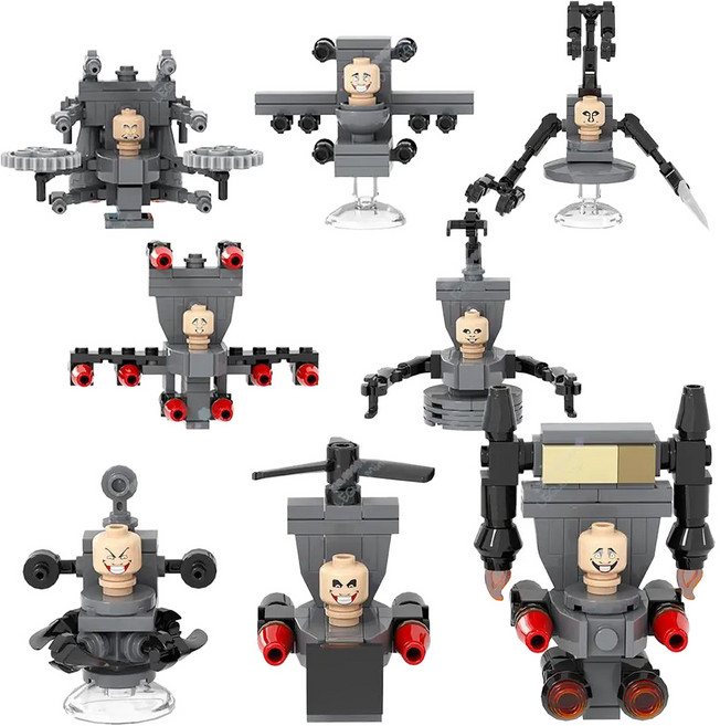 스키비디 토일렛맨 세트 호환블럭 브릭미니피규어 취미/수집/장식/컬렉션용 커스텀 블록피겨, 01. 스키비디 토일렛맨 세트 VER.3(로켓), 1개