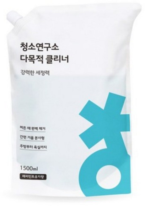 [청소연구소] 다목적 클리너 페퍼민트유자향 리필, 1개, 1.5L