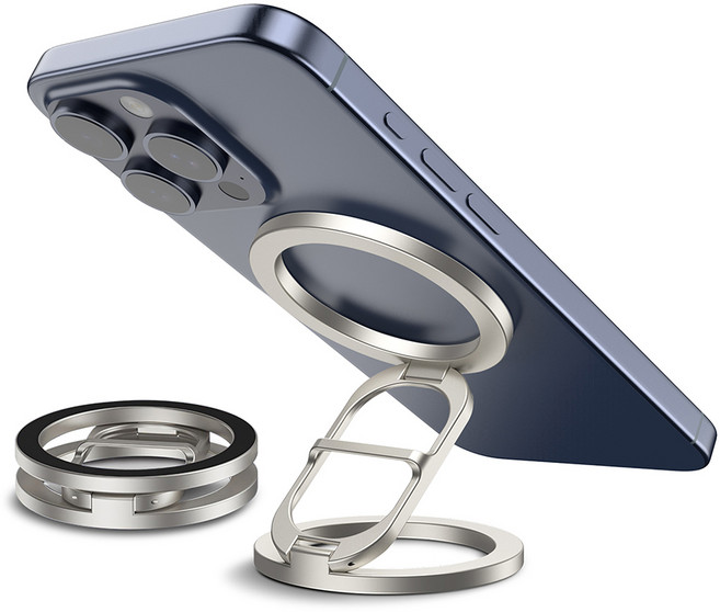 수피 괴물자력 마그네틱 맥세이프 착붙 양면자석 링홀더 자석 거치대 CP004, 1개, 실버