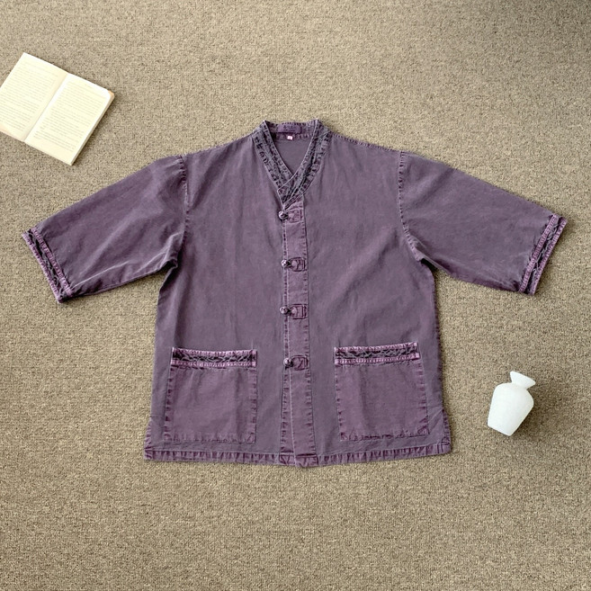 여름 순면 개량한복 7부 저고리 브이넥 40수 생활한복 MADE IN KOREA 국산한복 절복바지 법복 남녀공용