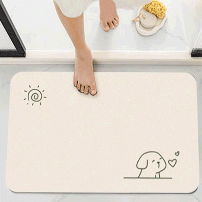 [POIPOI] 프리미엄 규조토 발매트 빨아쓰는 욕실 주방 현관 논슬립 물흡수 규조토매트 선물 사은품, 1개, 06.코끼리맘보(XL)
