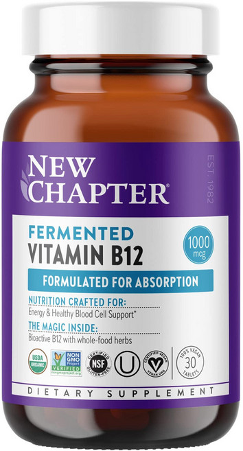 Newchapter 發酵維生素B12純素錠, 1個, 30錠