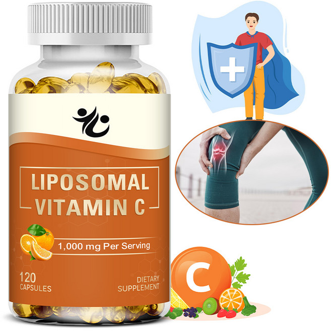 리포좀 비타민 C 캡슐 - 뇌 심장 눈 면역체계 지원 - 생체이용 비타민 C 1 000mg 공급 - Non-GMO 글루텐 프리 대두 프리, 3개, 120회분