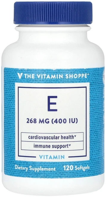 The Vitamin Shoppe 비타민E 268mg(400IU) 소프트젤 120정 Shoppe (더 비타민 샵), 400 IU, 120 개, 1개 - 쿠팡