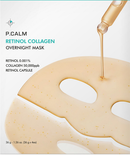 피캄 레티놀 콜라겐 모공 탄력 오버나이트 하이드로겔 마스크, 4개, 36g