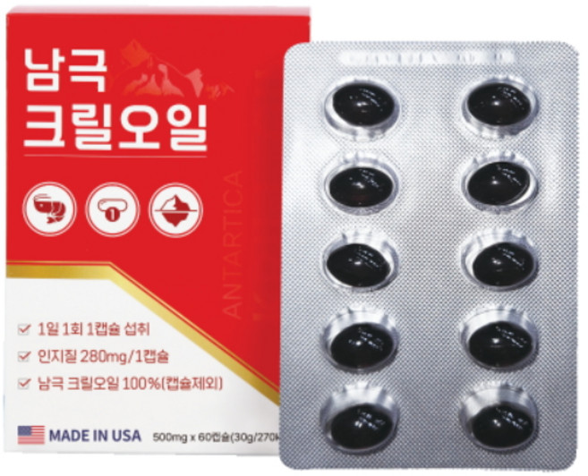 남극크릴오일 500mg, 1개, 60회분