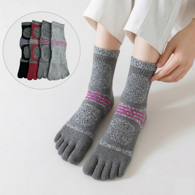 더 피치스 여성 스포츠 파일 쿠션 발가락양말 장목 4켤레세트