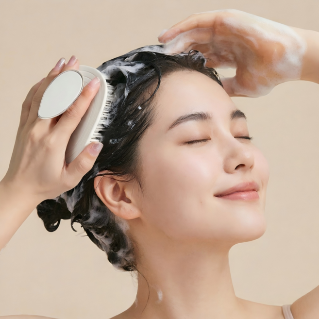 사시한사 프리미엄 샴푸 브러쉬 두피 마사지 브러쉬 탈모예방 헤어브러쉬, 1개, 화이트