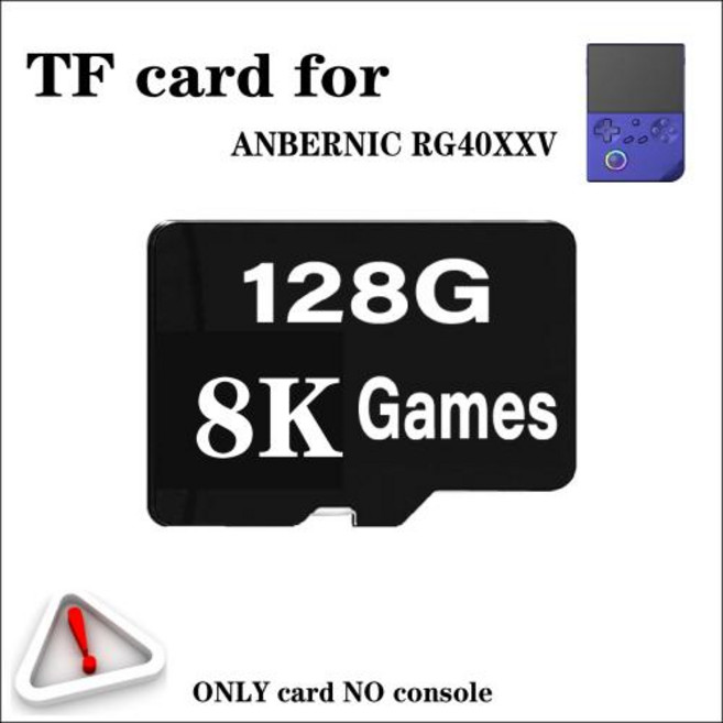 SD 메모리 카드 ANBERNIC 레트로 핸드헬드 게임 콘솔 비디오 프리로드 범용 256G PSP용 TF RG40XXV, CARD 128G 8K GAMES, 1개