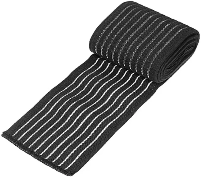 1PC 엑스트라 롱 탄성 무릎 랩 압축 붕대 다리용 브레이스 지원 인대 안정화 스쿼트 농구 달리기, BLACK-1pcs, 40CM Wristband - 쿠팡