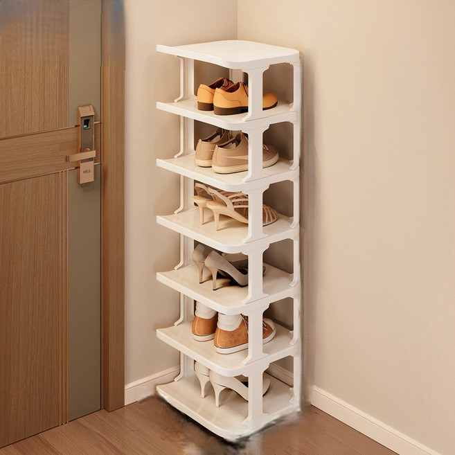 덴코 공간활용 수납 신발 정리대, 1개, 화이트 7단