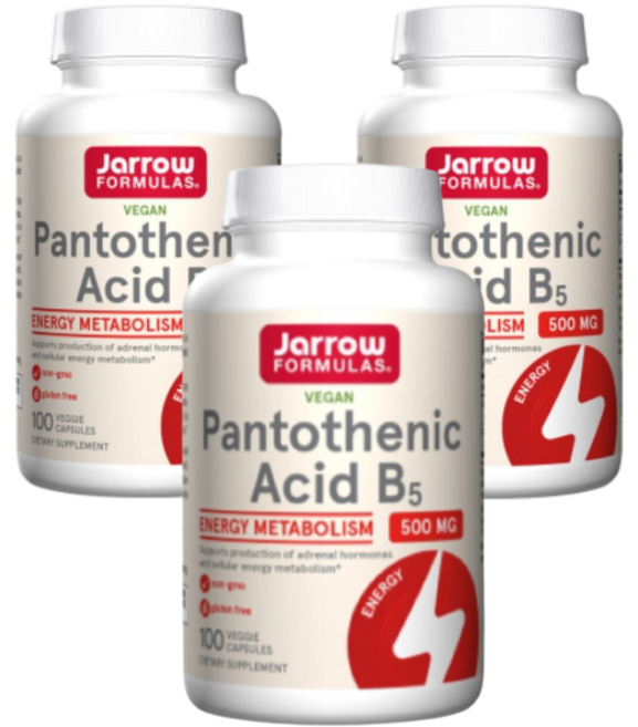 [Jarrow Formulas] 비건 판토텐산 B5 500 mg 100 베지캡슐 3 SET