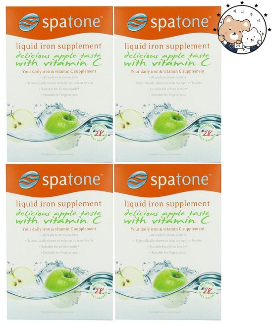 특별할인 액상 철분 28포 X 4박스 사과향 영국 프리미엄 자연 원료 스파톤