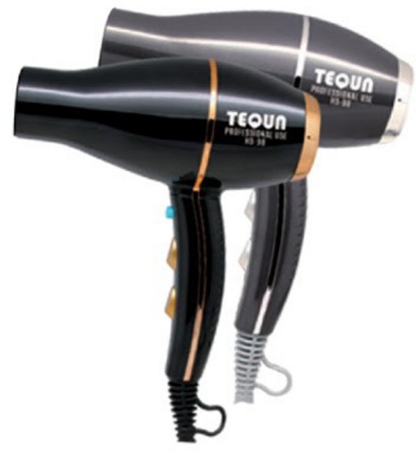 TEQUN HS-98 無碳刷吹風機 1500W 沙龍專業吹風機 高效節能 6檔溫控 恆溫技術, 黑色