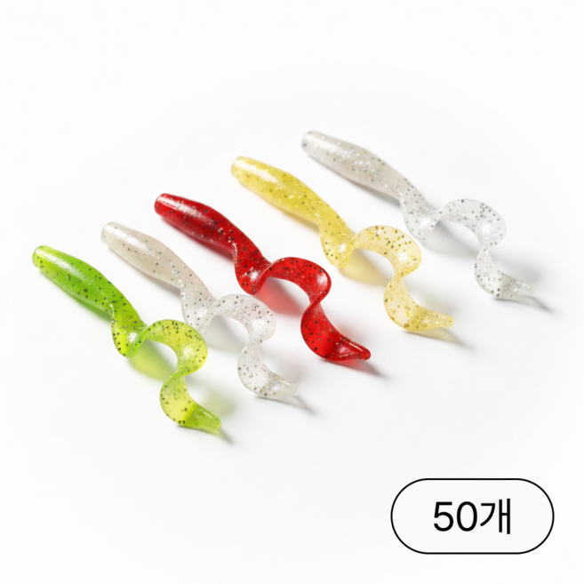 로렌드 S자형 리얼액션 루어 웜, 50개, 2g