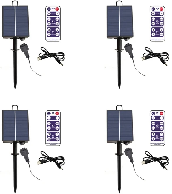 태양열 크리스마스 장식 리모컨 방수 별 스트링 조명 폭포 나무 요정 램프 탑 스타 야외, 02 Cool White, 02 4pcs, 01 빠른  Mainland