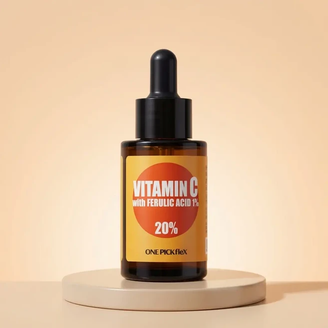 [한방울의힘]원픽플렉스 비타민C 20% 페롤릭애씨드 1% 원액 30ml 피부 진정 보습 탄력 케어 앰플 세럼, 1개