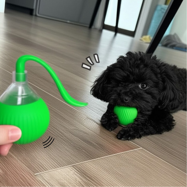 제이셀르 자동으로 움직이는 반려동물 팽이 장난감, 1개, 그린