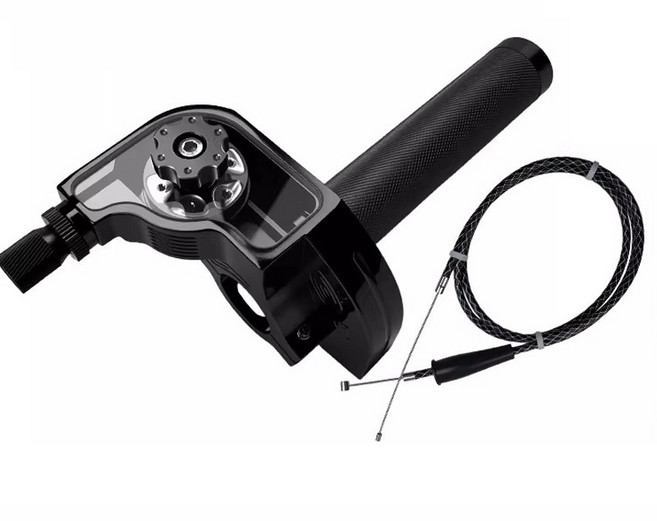 SEAMETAL 7/8'' 22mm CNC 알루미늄 오토바이 가속기 스로틀 트위스트 그립 핸들 바 스쿠터 ATV 쿼드 바이크, 1개, 블랙