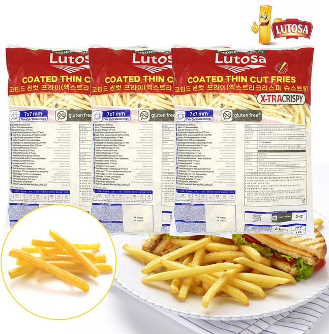 루토사 감자튀김 슈스트링 2kg 3개, 1개, 6kg