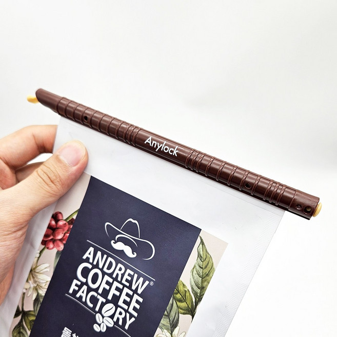 애니락 브라운 1P 커피 봉투 보관 간식 비닐 밀봉집게 클립, 2.애니락 브라운 4호 185mm, 1개