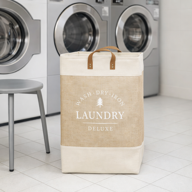 에이르카 넉넉수납 휴대용 빨래 바구니, 베이지