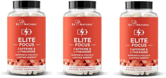 유 네츄럴 엘리트 포커스 카페인 L-테아닌 Eu Natural Elite focus 120정 x3개 - 쿠팡