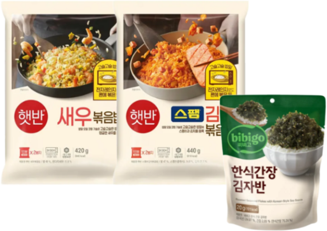 (꾸리미) 햇반 새우볶음밥 420g +스팸김치볶음밥 440g +한식김자반 20g, 1개