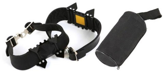 엘마운틴 도시형 미끄럼방지 가벼운 산행 등산용 4포인트 원밴드 경량 아이젠, 블랙