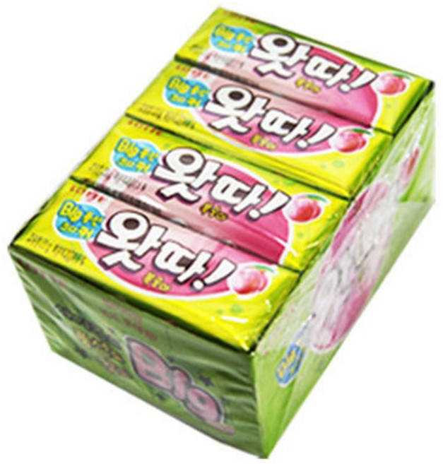 롯데 왓따껌 복숭아 1곽(23gX16개) 롯데껌/껌/풍선껌, 16개, 23g