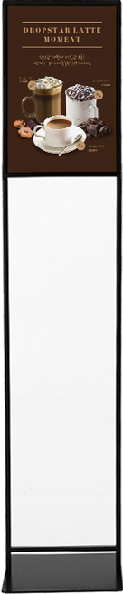 슬림형 철제 입간판 메뉴판 스탠드 pop a4 a3 배너 거치대 포스터스탠드, 1개, 블랙