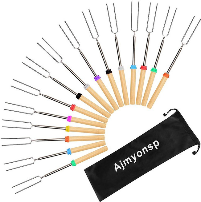 Ajmyonsp 마시멜로우 로스팅 스틱 세트 15피스, 32inch, 15FORKSET, 32inch