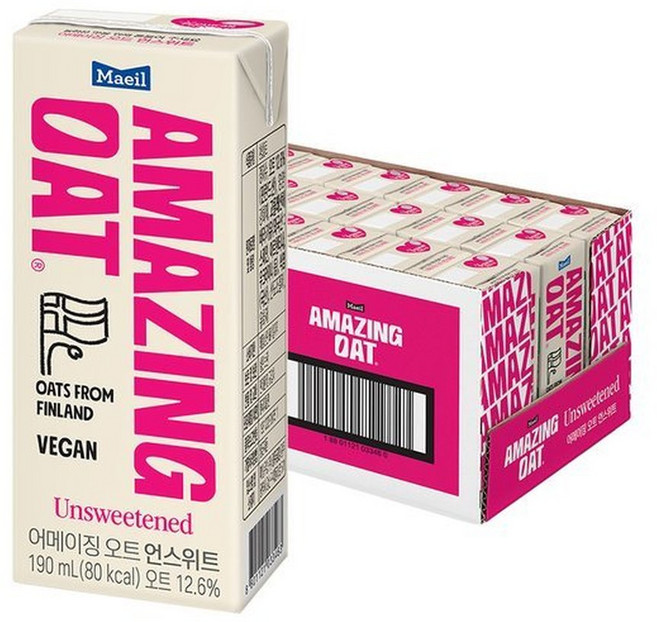 (매일)매일유업 어메이징 오트 언스위트 190ml 24팩/영양 가득 마시는 귀리, 24팩