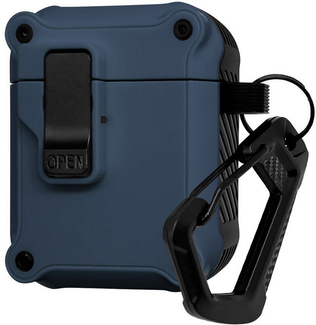 인트그로 스트롱 홀드 범퍼 잠금 케이스, 에어팟 1/2세대, 인디고 블루, 1개