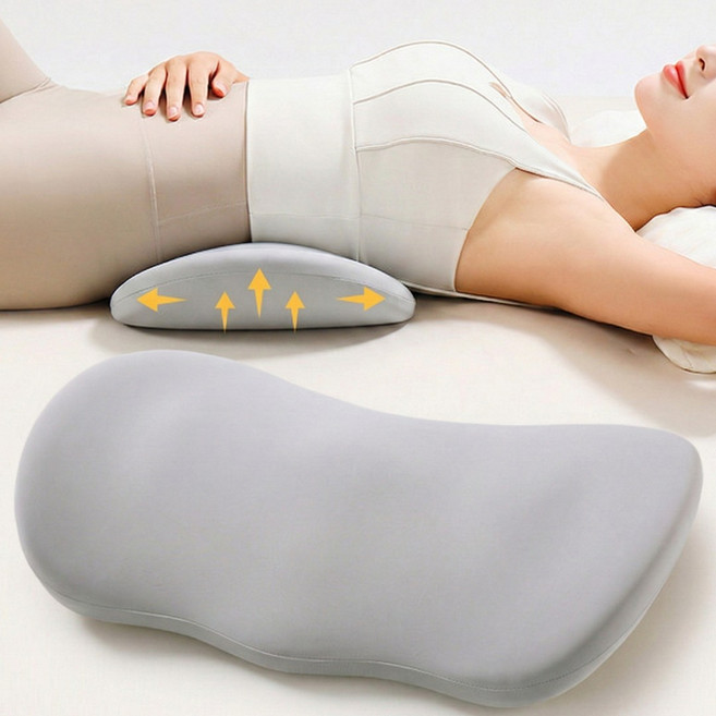 아라리오 드림이즈 메모리폼 낮은 수면 허리 베개, 1개, 미스트 그레이