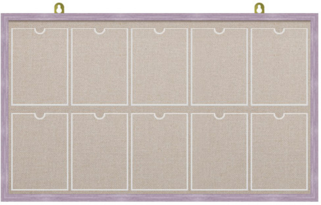 제이에스칠판 아크릴 포켓 A4 게시판 2열10구 1340x770mm, 베이지색, 핑크파스텔