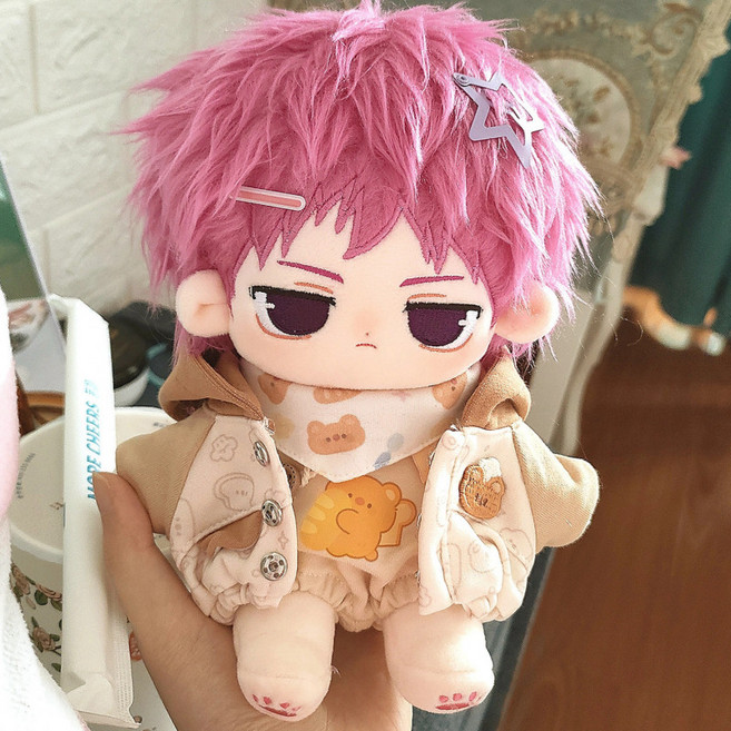 사이키 쿠스오 재난 솜인형 굿즈 노사이난 주인공 피규어 20cm, 1개, 인형본체+레드귀걸이 20cm 무골(프레임x)