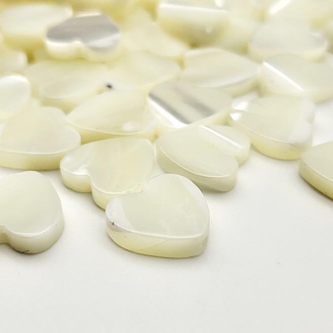 [모크재료방] 하트 자개 8mm, 50개, 아이보리