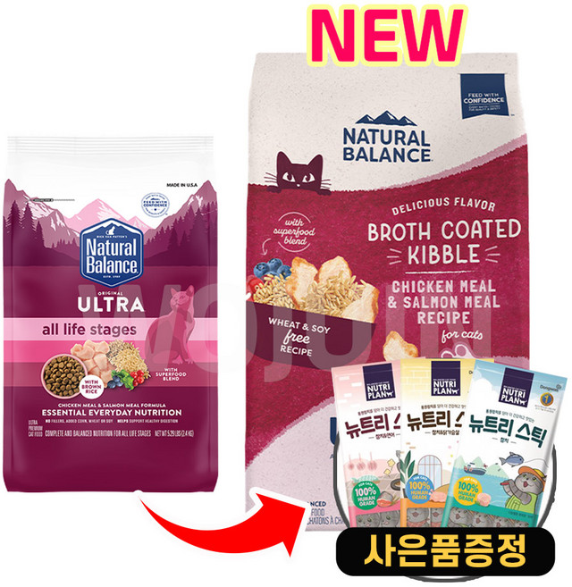 내추럴발란스 오리지날 울트라 전연령 고양이사료 + 증정 고양이간식, 2.4kg, 1개, 닭