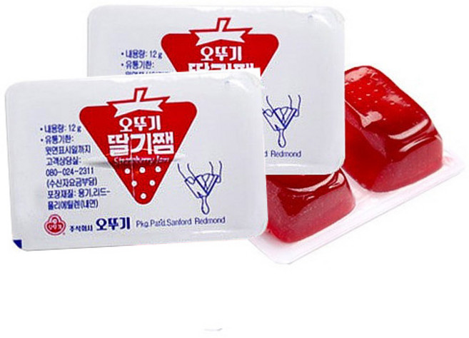 또또오기 일회용 딸기쨈 디스펜팩 토스트 식빵잼, 12g, 80개